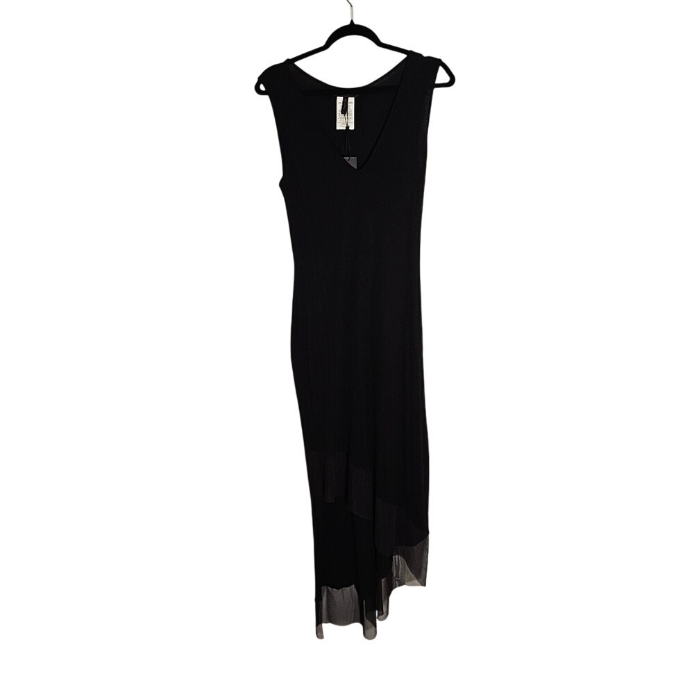 BCBG MaxAzria Black Lightweight Asymetrical Tank Dress With Open Back  Medium